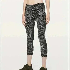 Lululemon Run Crop 22” Pace Rival | Ice Grey Black | Sz 4
